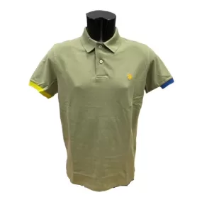 US Polo Assn Polo Kory short sleeve with contrasting back neck 6143750336 246 sage-yellow gold