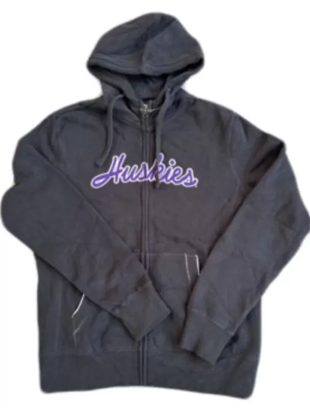 Women's UW Black Zip Up Hoodie